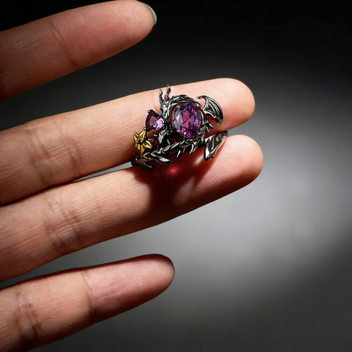 Black Dragon Ring for Women Blue and Purple Zircon Dragon Ring Game Love and deepspace Cosplay Rings
