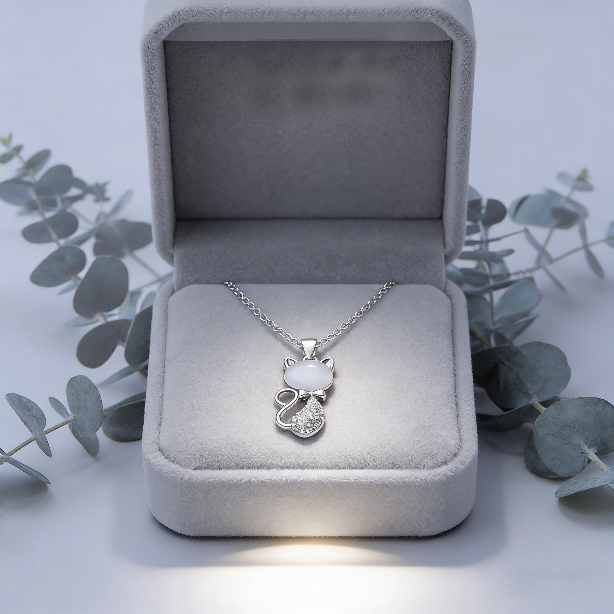 Silver Plated Cat Earrings Bracelet and Necklace Set  Rhinestone Kitten Jewelry Set for Women CZ Cat Jewelry Set Present for Cat Lovers