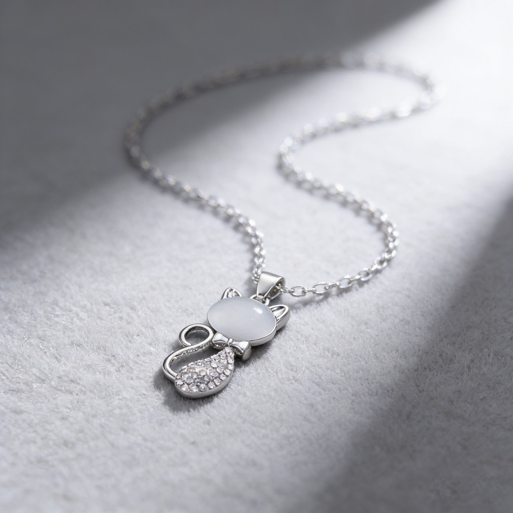 Silver Plated Cat Earrings Bracelet and Necklace Set  Rhinestone Kitten Jewelry Set for Women CZ Cat Jewelry Set Present for Cat Lovers