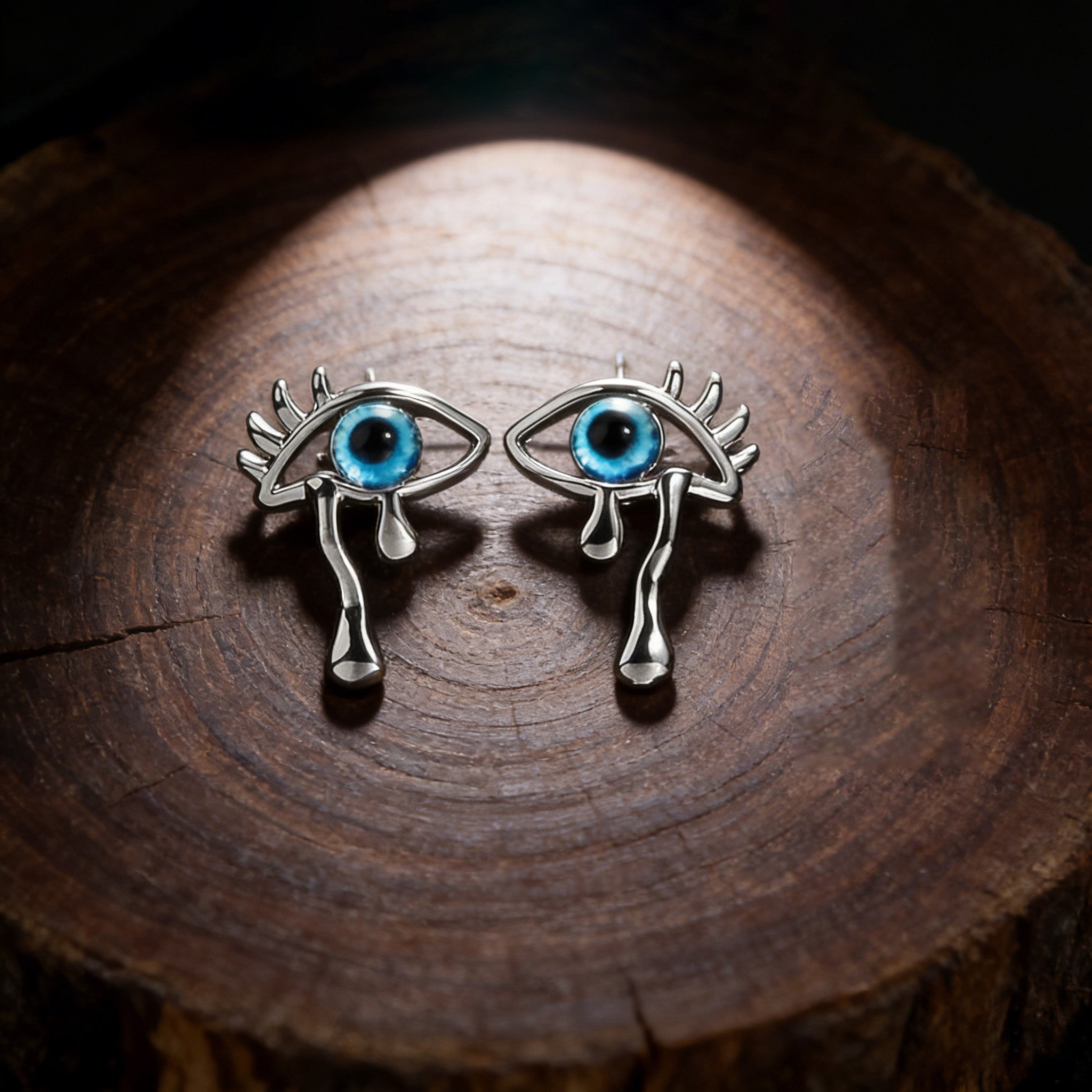 Siliver Plated Evil Eyes Earrings for Women Weeping Turkish Eyes Stud Earring Nazar Amulet Eye of Horus Earrings