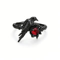 Black Crow Ring for Women Hip Hop Punk Red Zircon Crow Ring Game Love and deepspace Cosplay Costume Accessories