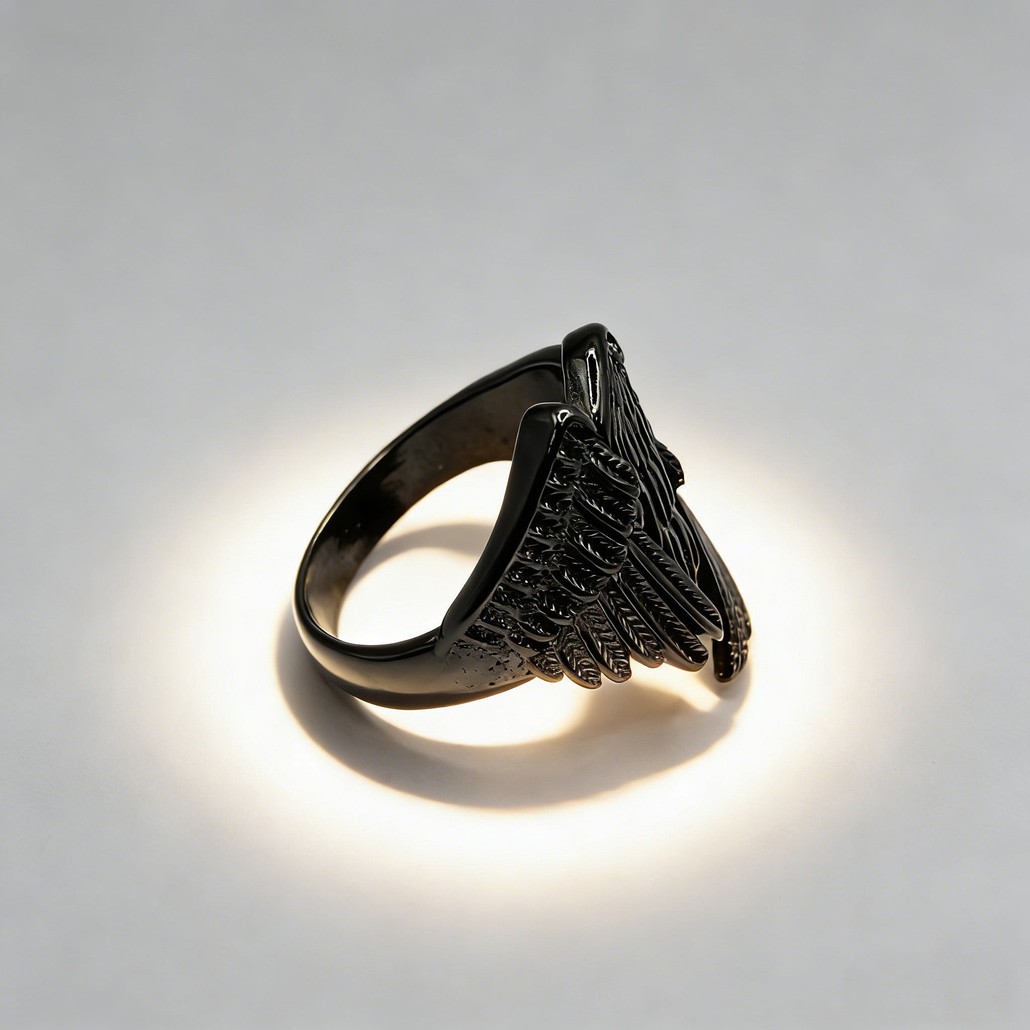 Black Crow Wing Ring for Women Love and Deepspace Cosplay Crow Ring Gothic Guardian Wing Raven Rings