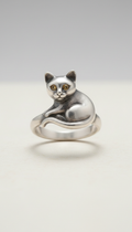 Silver Plated Cat Ring