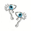 Siliver Plated Evil Eyes Earrings for Women Weeping Turkish Eyes Stud Earring Nazar Amulet Eye of Horus Earrings