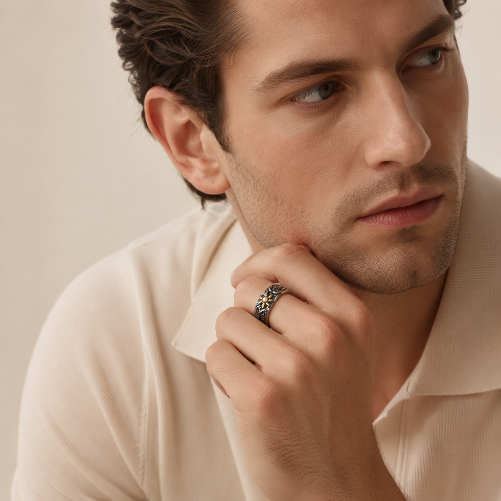 Vintage Sun Wing Adjustable Ring