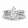 Triple Layer Marquise CZ Adjustable Open Ring