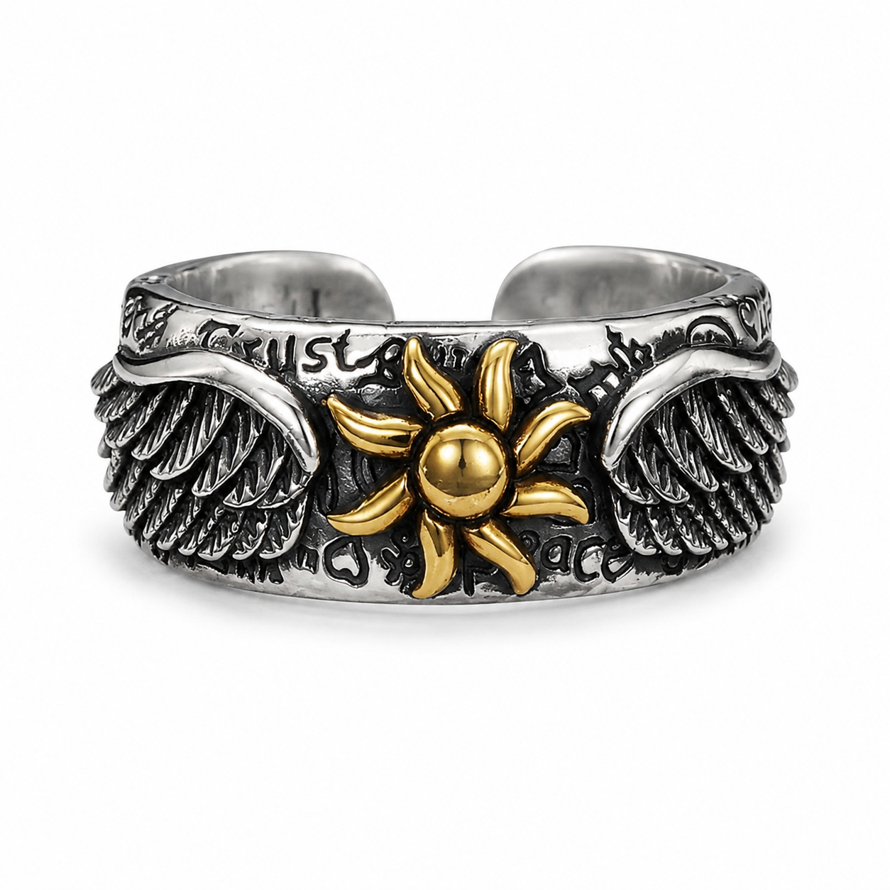 Vintage Sun Wing Adjustable Ring