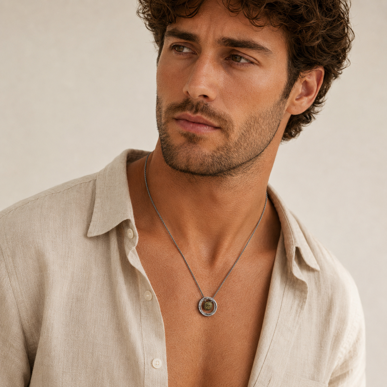 Vintage Mobius Ring Pendant Necklace
