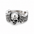 Vintage Skull Wing Adjustable Ring