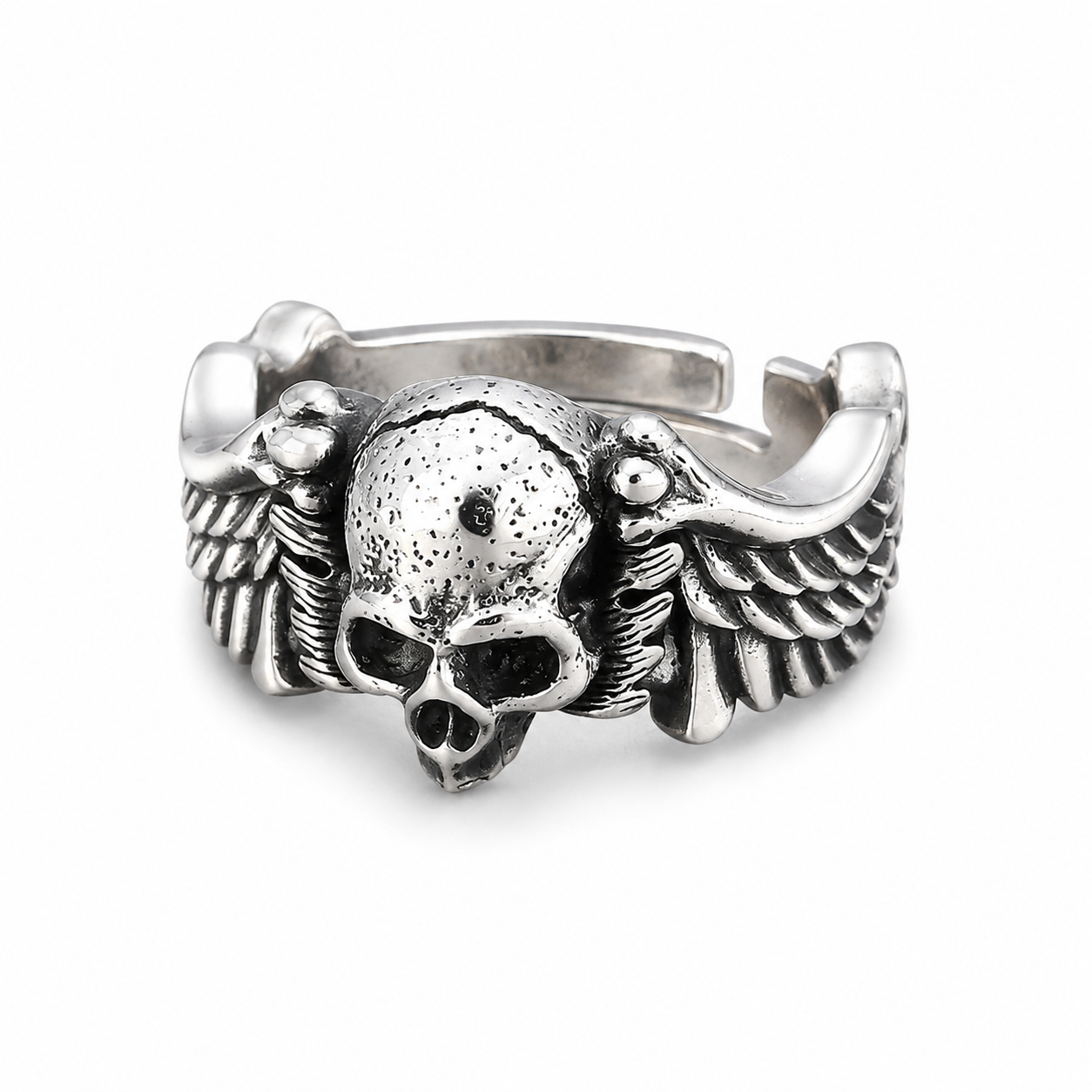 Vintage Skull Wing Adjustable Ring