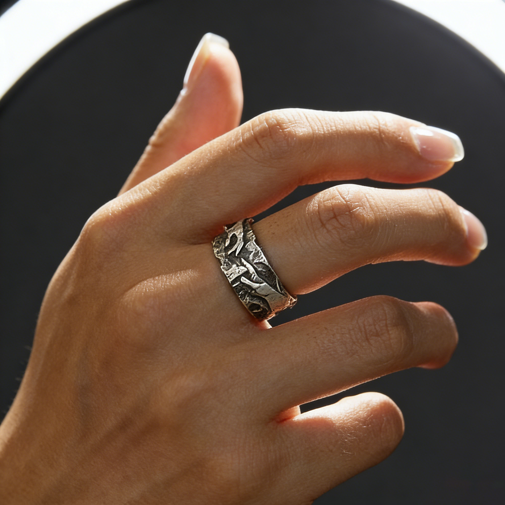 Silver Plated Creation of Adam Rings Vintage Adam Genesis Ring Religious God Giving Life Ring
