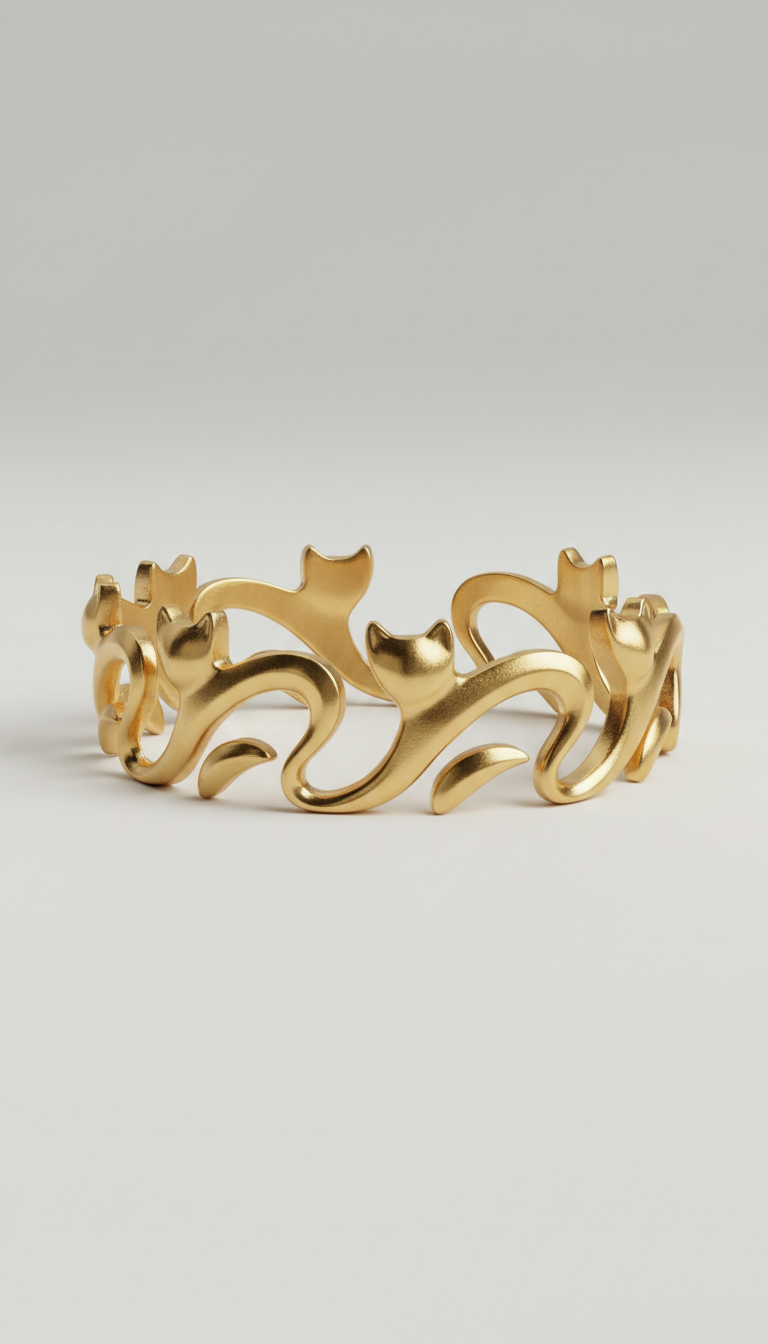 Gold Plated Cat Ring